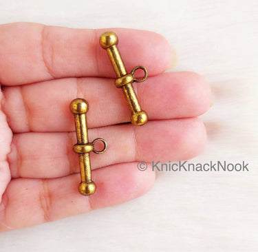 Antique Bronze / Silver Zinc Alloy Bar Charm Pendant, Metal Buttons, Charms